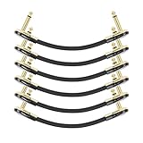 Djioyer Patchkabel Gitarre Pedal 10CM,Gitarren Effektpedale Kabelanschluss ,6,35 Stecker Draht Adapter Line Flat Head,6 Stück