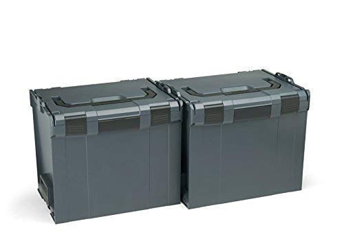 Werkzeugkoffer leer | 2x Bosch Sortimo L BOX 374 | Sortimentskasten Kunststoff Gross | Werkzeugkiste Werkzeugbox | Idealer Sortimentskoffer groß