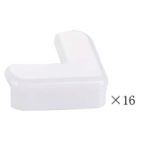 AnSafe Tischkantenschutz (16 Packungen), Rechter Winkel Weiches Silikon Sicherheit Gegen Kollision (8 Farben Optional) (Color : White, Size : 16 pack)