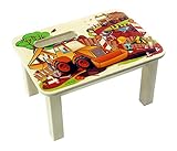 Hess Holzspielzeug 30287 - Fußbank aus Holz für Kinder, Serie Baustelle, handgefertigt, ca. 34 x 25 x 19 cm groß, zum Sitzen und als Erhöhung beim Stehen