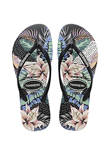 Havaianas Damen Slim Floral Dots Flipflop, Schwarz, 33/34 EU