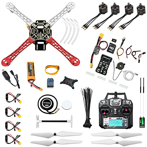 Drohnen-Bausatz mit Pixhawk, DIY 450 mm Quadcopter zum selber bauen, Kostenloses Anleitungsbuch und Videos (A Mit Sender & Empfänger)