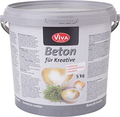 Viva Decor®️ Gieß-Beton für Kreative (5 kg) kreativ basteln mit dem Bastelbeton zum gießen - oder als Abformmasse für Deko - Made in Germany