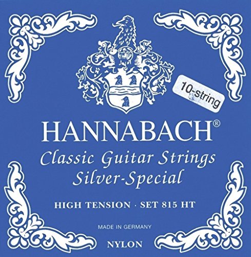 Hannabach 652598 Klassikgitarrensaiten Serie 815 für 8/10 saitige Gitarren / High Tension Silver Special - Satz 10-saitig