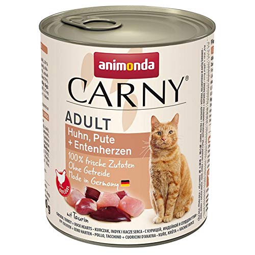 animonda Cat Dose Carny Adult Huhn, Pute & Entenherzen 800 g (Menge: 6 je Bestelleinheit)
