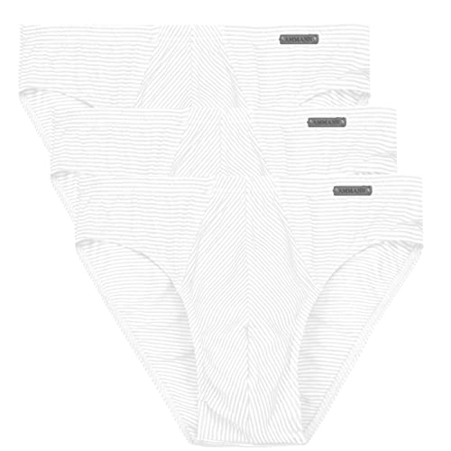 3er Pack - Ammann - Herren Unterhose - Cotton & More - Slip ohne Eingriff - Modal-Baumwoll-Elastan Mischung - Schwarz Dunkel-Blau Weiß - Größe 5 bis 14 (5, Weiß)