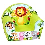 DELSIT Kindersessel Babysessel Kinder Sessel Baby Sitz Kindermöbel für Jungen Zoo Grün