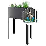 Bio Green Metall-Hochbeet City Jungle Heidelberg für Innen und Außen | Bewässerungssystem und Rankgitter integriert | Pflanzkübel für Gemüse, Kräuter und Blumen | B 62 x T 32 x H 160 cm