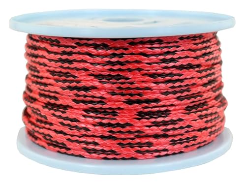 Dyneema Flechtschnur Seil Dyneemaseil Flechtleine aus Dyneema - Durchmesser 4mm - 50 Meter Fb.rot-schwarz