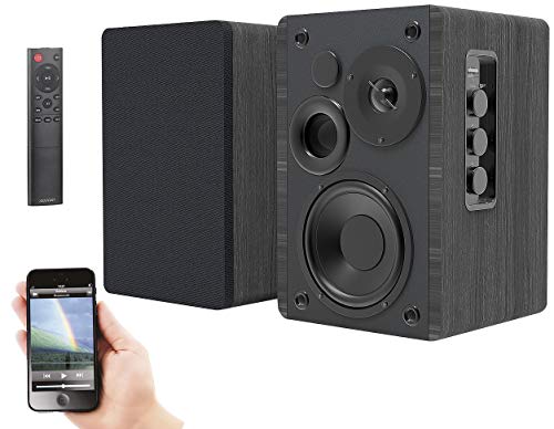 auvisio Aktivboxen: Aktives Stereo-Regallautsprecher-Set, Holz-Gehäuse, Bluetooth 5, 120 W (HiFi Boxen)