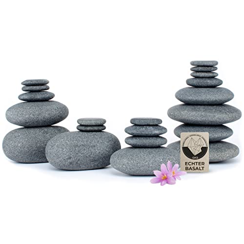 MASSAGE-EXPERT Hot Stone Massage Set für Zuhause, 20 Massagesteine aus Basalt in Profi-Qualität