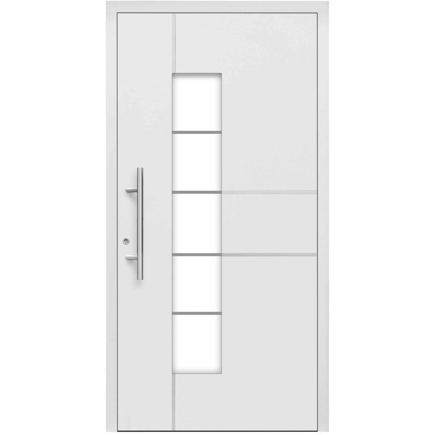 Aluminium-Haustür Moderno M360/P 110 x 210 cm Weiß Anschlag Links