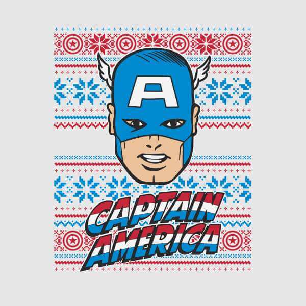 Marvel Comics Captain America Weihnachtspullover - Grau - S - Grau 2