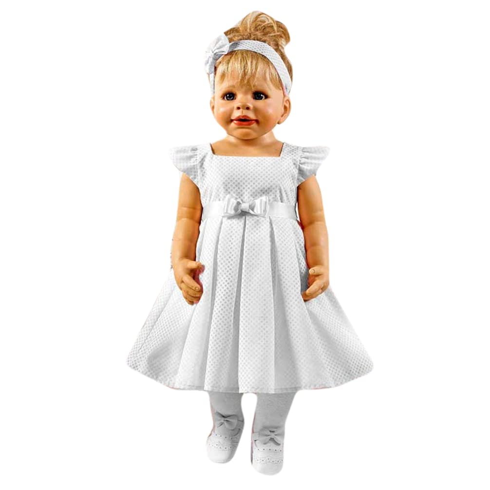 Festkleid Babykleid elegantes Sommerkleid für Mädchen weiß Modell 4792 (92)