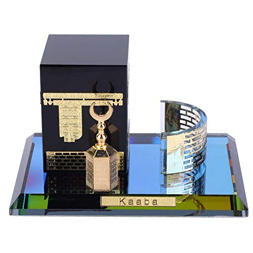 Hztyyier 3D Moschee Architektur Modell Kits muslimischen Kristall vergoldeten Kaaba dreiteilige Modell für Home Desktop Dekoration Geschenke