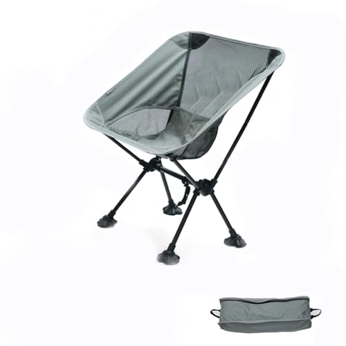 BABANI Campingstuhl Kleines Packmaß Campingstuhl Faltbar Camping Stuhl Ultraleicht Klappstuhl Faltstuhl Chair Klappbar (grau-klein)