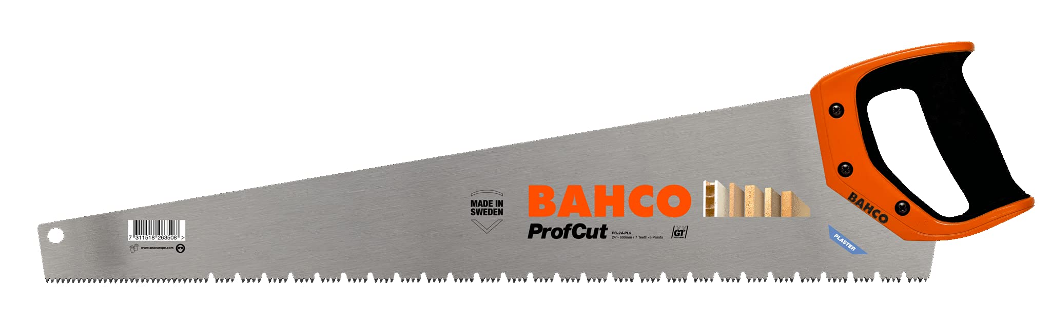 Bahco PC-24-PLS BHPC-24-PLS-A Gipsplattensäge Profcut mit 2K Handgriff Blattlänge 600 mm