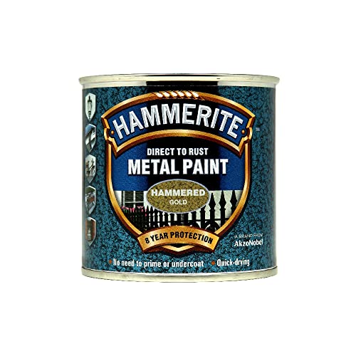 Hammerite 5084818 Direkt nach Rust Gehämmert Finish Gold, 250ml Volumen
