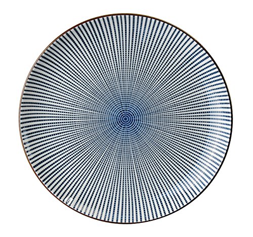 Tokio Design Studio Sendan rund, Platte 25 x 3 cm, blau/weiß