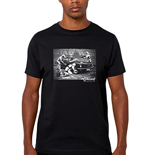Elbenwald T-Shirt mit Star Wash Chunk Frontprint für Star Wars Fans Damen Herren Baumwolle schwarz - L