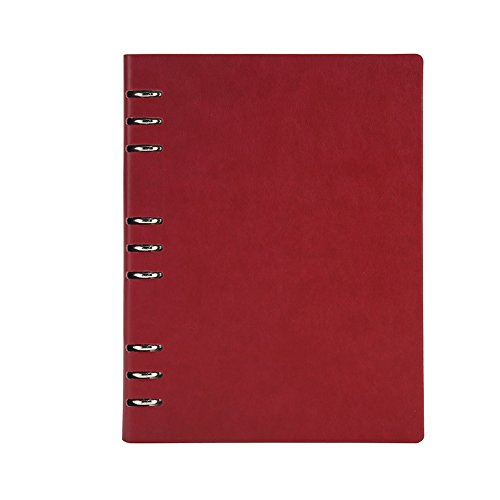 Cheerlife DIN A5 A6 B5 Leder Tagebuch nachfüllbar Notizbuch Ringbuch Business Office Notizblock Zeichnen Schreiben (Weinrot, B5)
