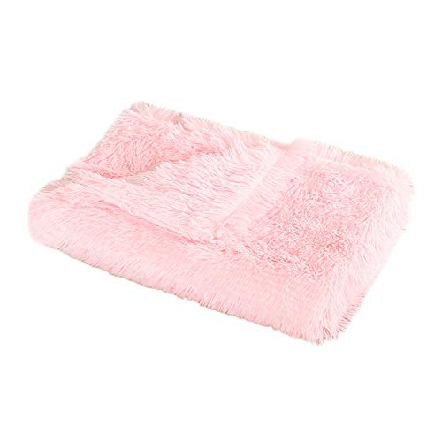 Nicole Knupfer Flauschige Hundedecke Katzen Decke mit super Soft weiche Flauschige Haustier-Decke, Überwurf für Hundebett Sofa und Couch (100x75cm,Hell-Pink)