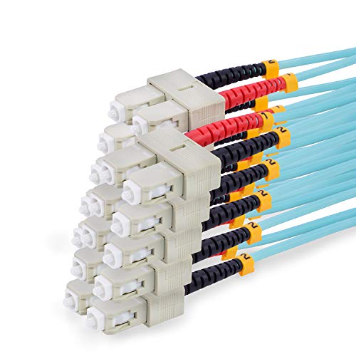 TPFNet Premium 5er Pack 5m LWL Glasfaser Fiber Patchkabel Duplex Kabel SC/SC OM3 Multimode 50/125µm 10 Gigabits