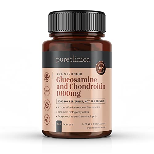 Glucosamin HCL & Chondroitin 1000 mg x 180 Tabletten (Vorrat für 6 Monate). Am wirksamsten und biologisch aktivsten: Chondroitin 90%, Glucosamin HCL 83,1%
