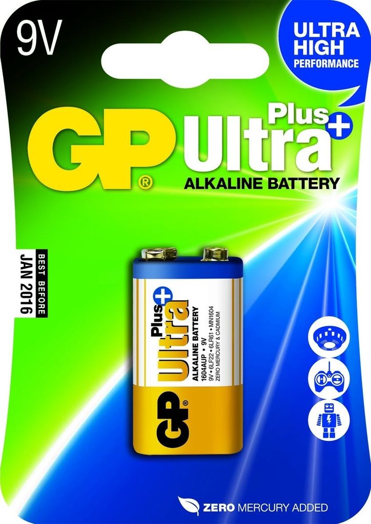 GP Batteries Ultra Plus Alkaline 9V - Alkali - Fernglas - 9V - Mehrfarben - Sichtverpackung (1604AUP-U1)