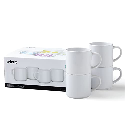 Cricut Keramik-Kaffeetasse, Sublimationsdruck, blanko, weiß, 340 ml, 6 Stück