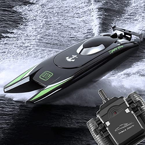 SUBECO Elektrisches Ruderyacht-Spielzeug für Kinder, Jugendliche, Erwachsene, Speed-Racing-Motorboot für Pools, Seen, Teiche, 2,4-GHz-Fernbedienungs-Dual-Speed-Motor