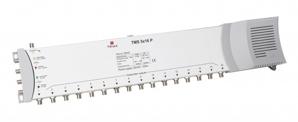 Triax TMS 516 SE P-EU Netzteil 4 SAT + 1 terr. Eingang, 16 Fach weiß