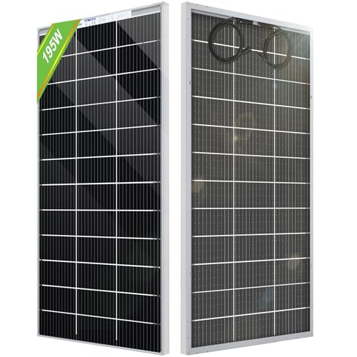 ECO-WORTHY Bifacial Solarpanel 195W 18V, Monokristallin Solarmodul für 12V Batterien, Photovoltaik, Solarpanel 12V Ideal für Wohnmobil, Balkonanlage, Gartenhäuse, Boot