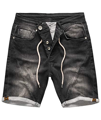 Rock Creek Herren Sweat Shorts Jeansshorts Denim Short Kurze Hose Herrenshorts Sommer Sweatshort Stretch Bermudas Dunkelgrau RC-2200 Anthrazit W31