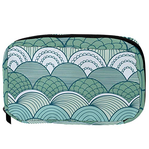 Kosmetiktaschen Vintage Grün Skala Muster Handy Kulturtasche Reisetasche Oragniser Make-up Tasche für Frauen Mädchen