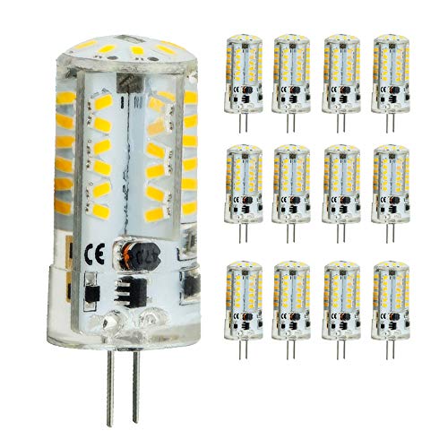 G4 LED Lampe Birne - 4.5W/400LM, Warmweiß 3000K - 40W Halogenlampen Ersatz, 360 º Abstrahlwinkel Energiespar Lampe, DC/AC 12V, 12er-Pack