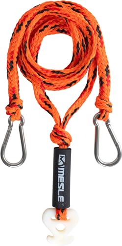 MESLE Schleppdreieck Pro DLX 4 Personen, Länge 366 cm, mit Schwimmer, Quick-Connect-Haken, incl. Rope Keeper, Farbe:orange