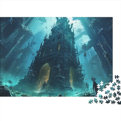 Palaces in The Water Puzzle 1000 Teile Puzzle Für Erwachsene Impossible Puzzle Palaces The Deep Sea Family Lernspiel Herausforderndes Puzzle Für Holzspielzeug Geschenk 1000pcs (75x50cm)