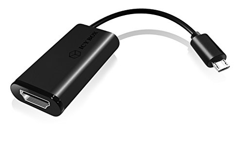 Icy Box IB-AC519 SlimPort zu HDMI Adapter (Auflösung bis 1920x1080) mit Ladefunktion für Smartphone/Tablet (schwarz)