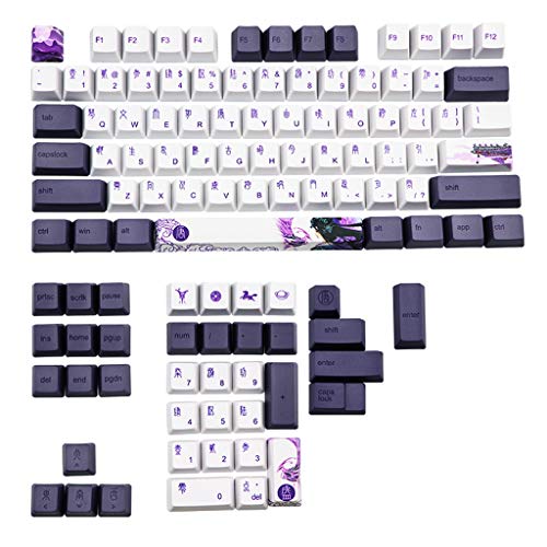 Tastaturkappen 113 Keys Lila Datang Keycap PBT Sublimation Tastatur Keycaps OEM Profil GK61