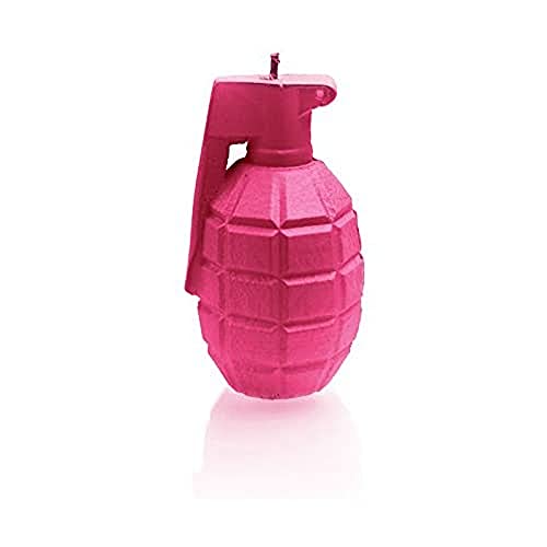 Groß Grenade Kerze | Höhe: 14,3 cm | Dunkelrosa | Handgefertigt in der EU