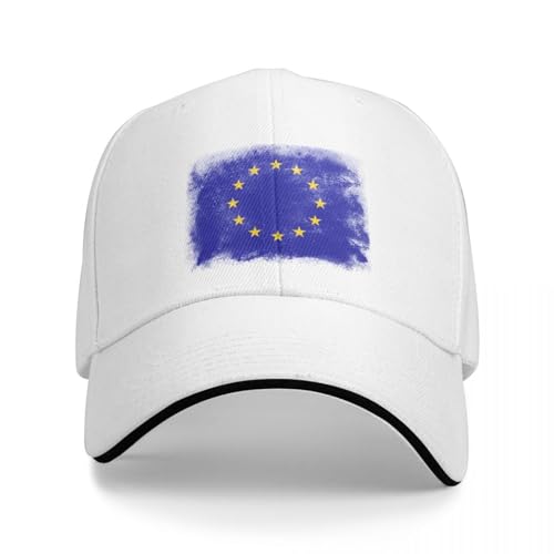 TeysHa Baseballkappe Snapback Sonnenhut Flagge der Europäischen Union EU Baseball Cap Sonnenschutzhut Kapuzenhut Herren Damen Männer Frauen