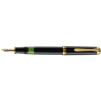 Pelikan Füllhalter Souverän 400, Schwarz, Feder EF (extra-fein), hochwertiger Kolbenfüller im Geschenk-Etui, 994764