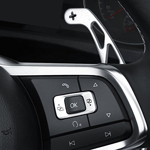 HIGH FLYING DSG Lenkrad Schaltwippen Paddle Shifter für Golf Mk7 7 R-Line/GTI/R/Polo GTI 6R 6C (Silber)