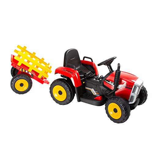 Kinder Elektro Traktor - mit Fernbedienung - 3 bis 5 Jahre bis 30 kg, Kinderfahrzeug mit Sound, Elektroauto Kinderauto Kindertraktor Trecker