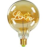 TIANFAN Vintage-Glühbirnen, LED-Glühbirne, 4 W, dimmbar, Liebes-/Heim-Buchstabe, dekorative Glühbirnen, 220/240 V, E27, Tischlampe (Love)
