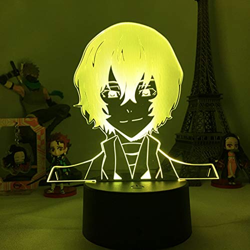 3D Led Lights Bungou Stray Dogs Night Light Remote Control & 7 Colors Mood Lamp Hot Lighting Birthday Holiday Ideas Decorations for Boys Teen