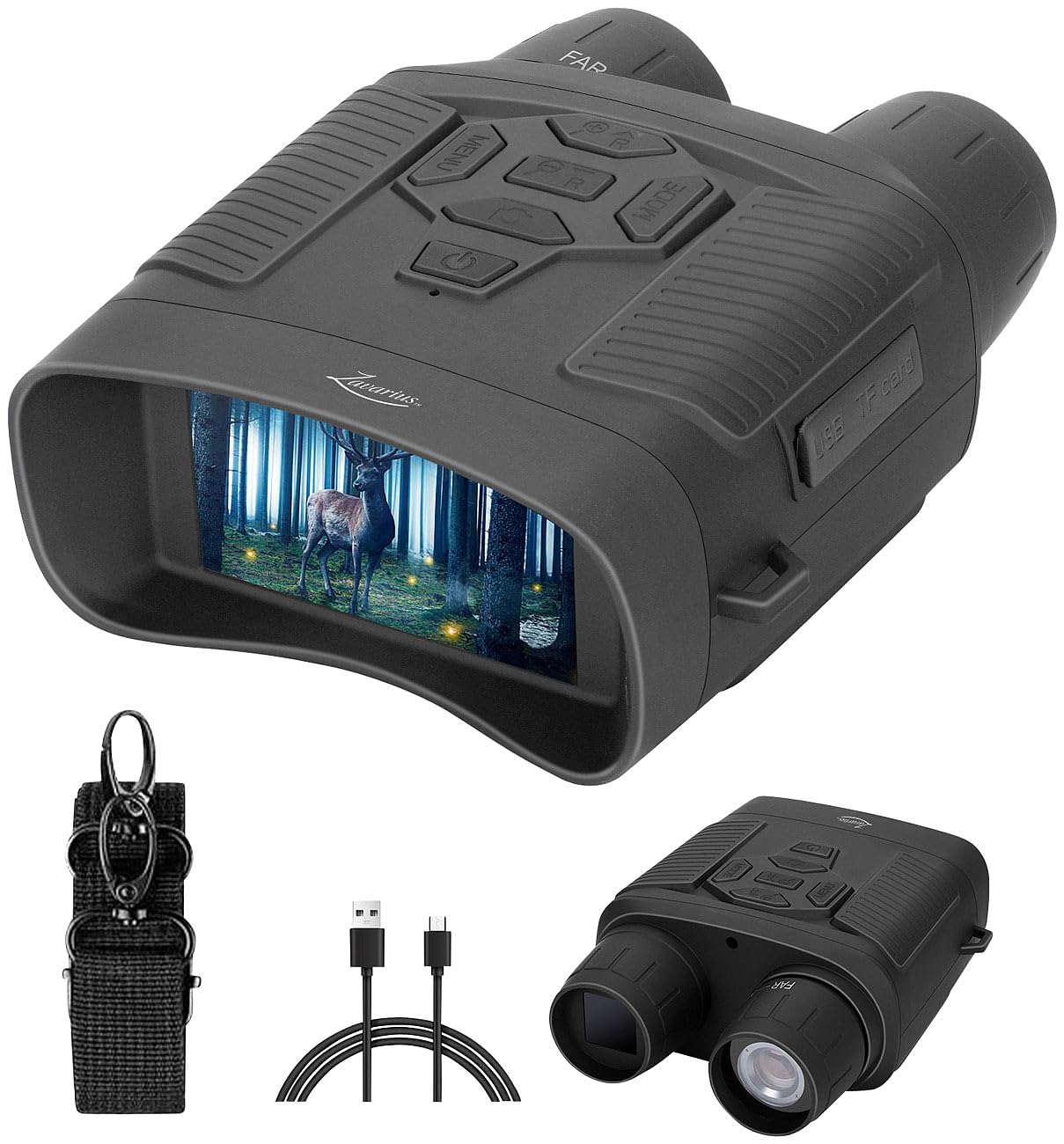 Zavarius Nachtsicht Fernglas: Binokulares Akku-Nachtsichtgerät, 4K-Kamera, bis 500 m IR-Sichtweite (Nachtsichgerät, Nachtsichtglas, Nachtsichtgerat)