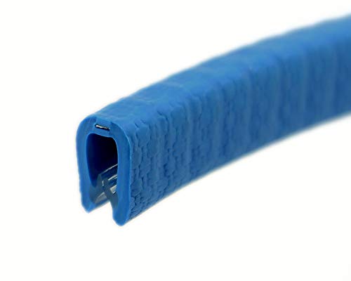 KS1-2VB Kantenschutzprofil von SMI-Kantenschutzprofi - PVC Gummi Klemmprofil - Klemmbereich 1-2 mm - Stahleinlage - Kantenschutz - Verkehrs-Blau - einfache Montage, selbstklemmend ohne Kleber (20 m)