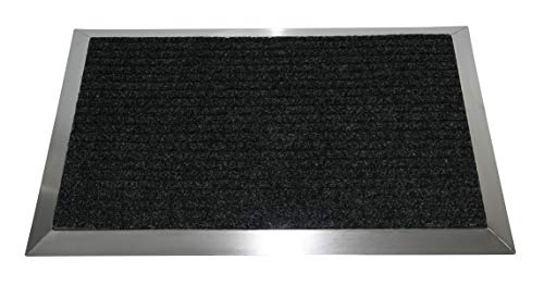 Edelstahlrahmen mit Polypropylen-Fußmatte 110x85 cm (Marke: Szagato) (Schmutzfangmatte, Fußabtreter, Schmutzmatte)